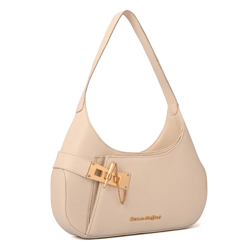 Carmen Steffens Hobo Bag Golden Clasp Silk